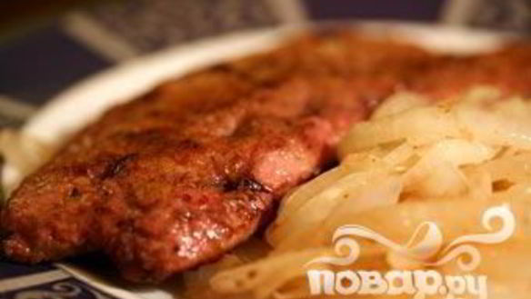 Рецепт Говяжьей печенки с луком