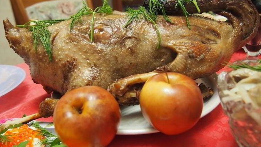 Рецепт гуся с гречкой, грибами и печенью