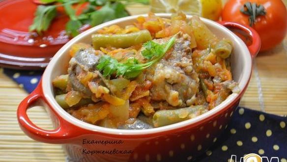 Рецепт Куриной печени с овощами в кисло-сладком соусе