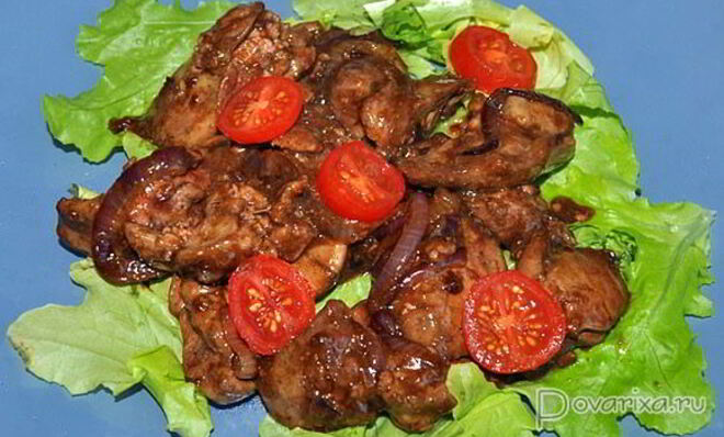Куриная печень терияки