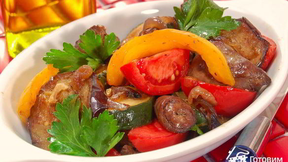 Рецепт Куриной печенки с овощами