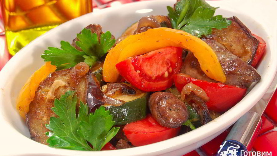 Рецепт куриной печенки с овощами