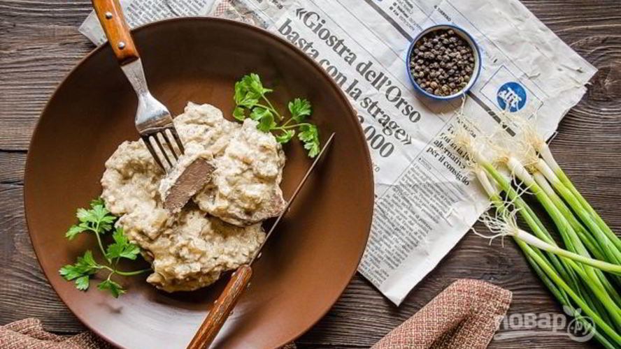 Рецепт печени говяжья в сметане