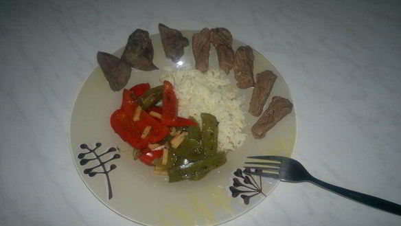 Рецепт Печени индейки с филе говядины и рисом басмати