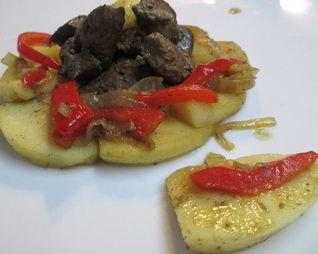 Печень индейки с яблоками