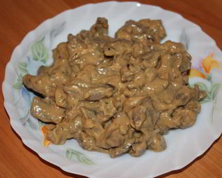 Печень по-строгановски в мультиварке