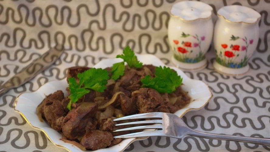 Рецепт печени с луком тушеная