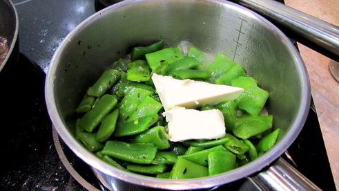 печень с плоской стручковой фасолью