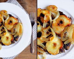 Печень с яблоками