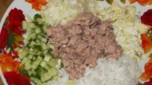 печень трески с рисом