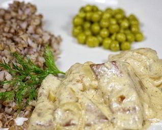 Печенка с подливкой