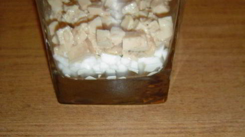 веррины с красной икрой и печенью трески