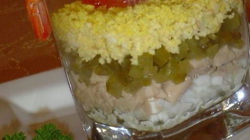 веррины с красной икрой и печенью трески