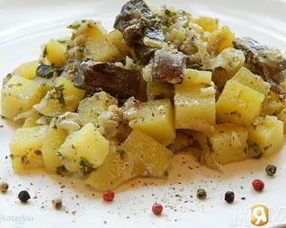 Жареная картошечка с печенью