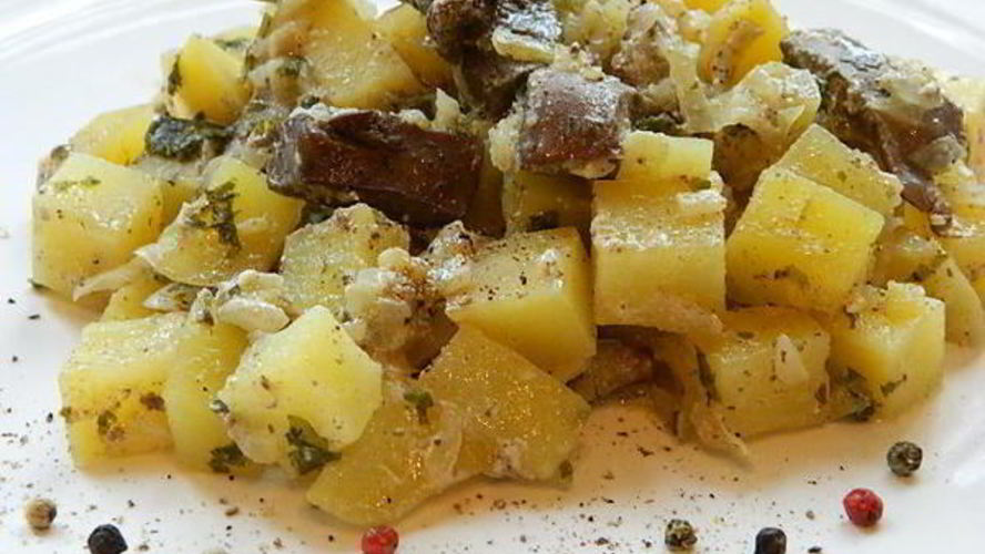 Рецепт жареной картошечки с печенью