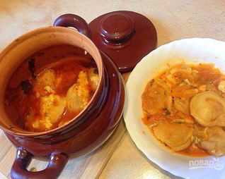 Пельмени в горшочке в духовке