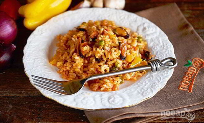 Паэлья классическая с морепродуктами