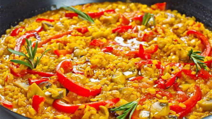 Рецепт паэльи с курицей и грибами