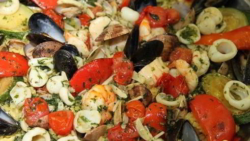 паэлья с морепродуктами