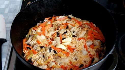 плов из баранины в казане