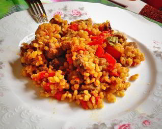 Плов из булгура с индейкой