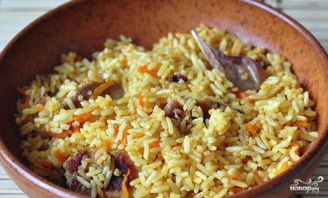 Плов из телятины в мультиварке