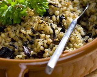 Плов из ячменя с грибами