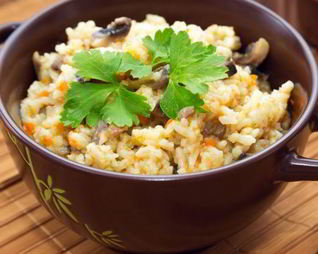 Плов со свежими грибами