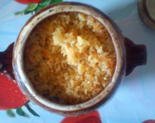 Плов в горшочке в духовке с курицей