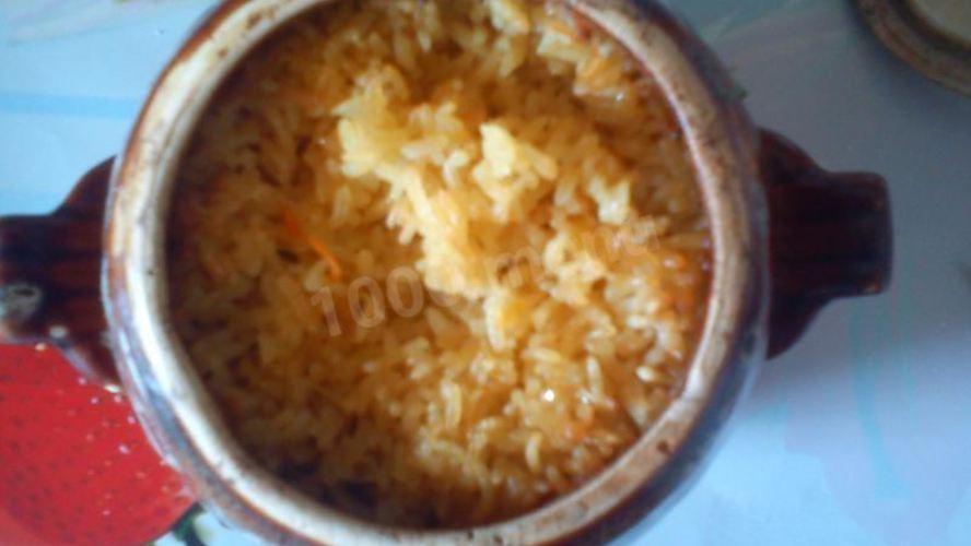 Рецепт плова в горшочке в духовке с курицей