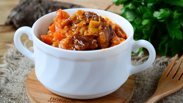 Рецепт Говяжьего рагу в томатно-сливочном соусе