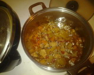 Овощное рагу с курицей в мультиварке