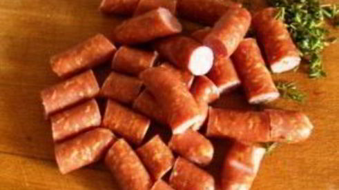 овощное рагу с охотничьими колбасками