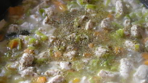 рагу из индейки с луком-пореем