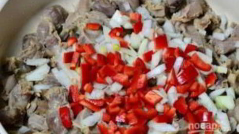 рагу из куриных желудков