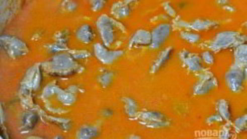 рагу из куриных желудков