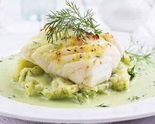 Рагу из судака в укропно-горчичном соусе