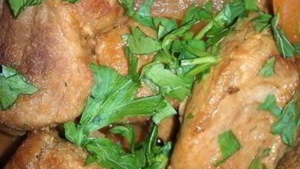 Рецепт Рагу из свинины, овощей и шампиньонов