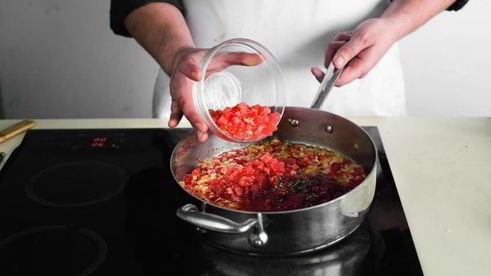 рагу из трески и морепродуктов