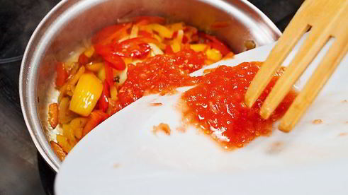 рагу из тыквы с вешенками и соусом лечо