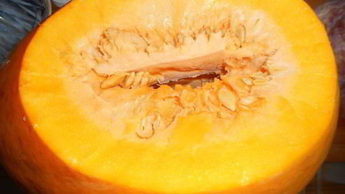 запеченная тыква, фаршированная рагу с говядиной