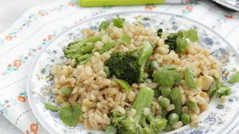 перловое ризотто с зелеными овощами