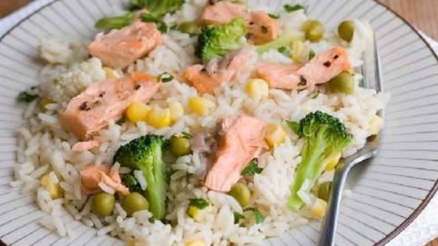 Рецепт ризотто с брокколи и лососем