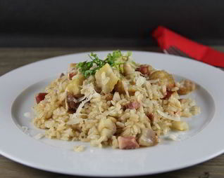 Ризотто с каштанами и грудинкой