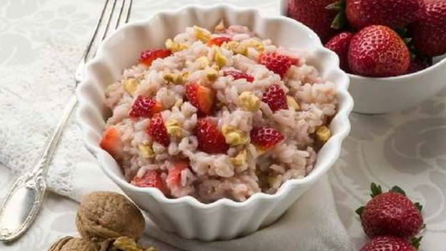 Рецепт ризотто с клубникой и грецким орехом