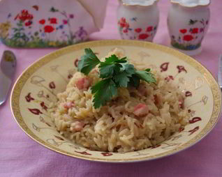 Ризотто с копченой грудинкой