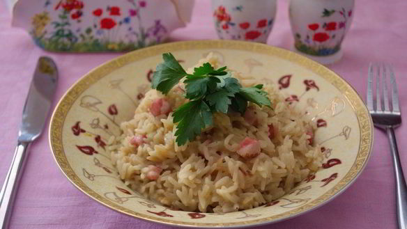 Рецепт Ризотто с копченой грудинкой