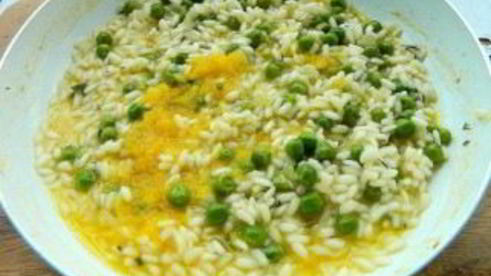 ризотто с креветками и сливками