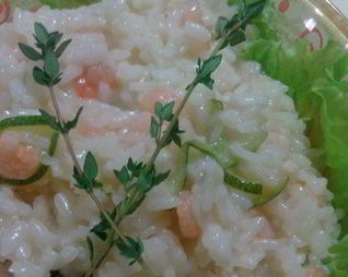 Ризотто с креветками и цукини