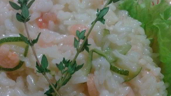 Рецепт Ризотто с креветками и цукини